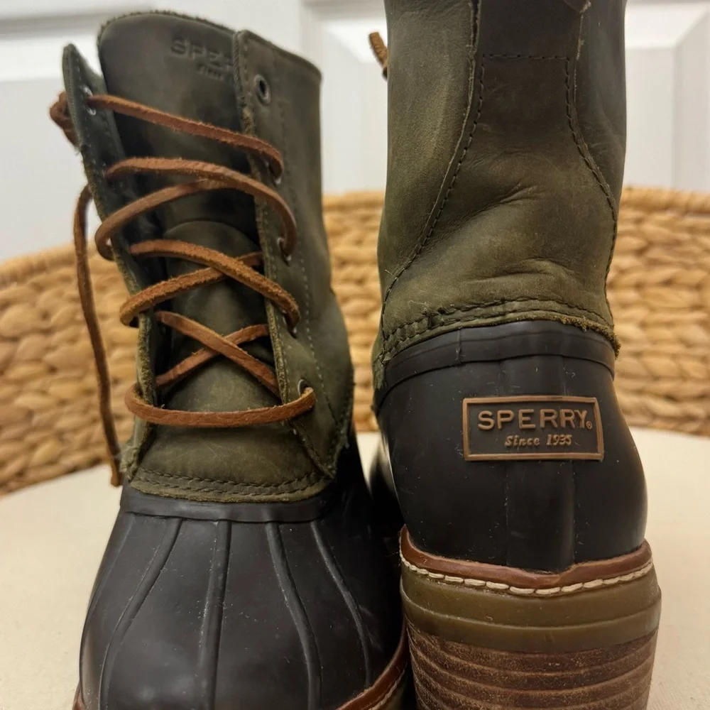 Sperry Women’s Top-Sider Saltwater Heel Leather Duck Boot Size 6.5 - Picture 5 of 6